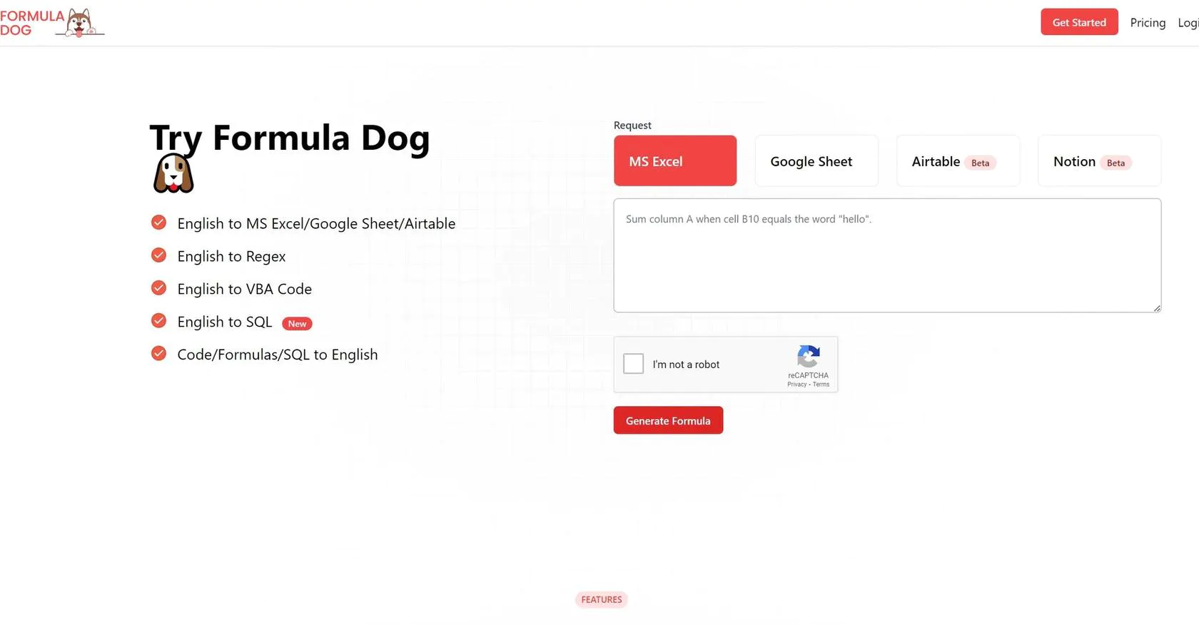 Formula.dog | Tool Review, Features, Pricing & Use Cases