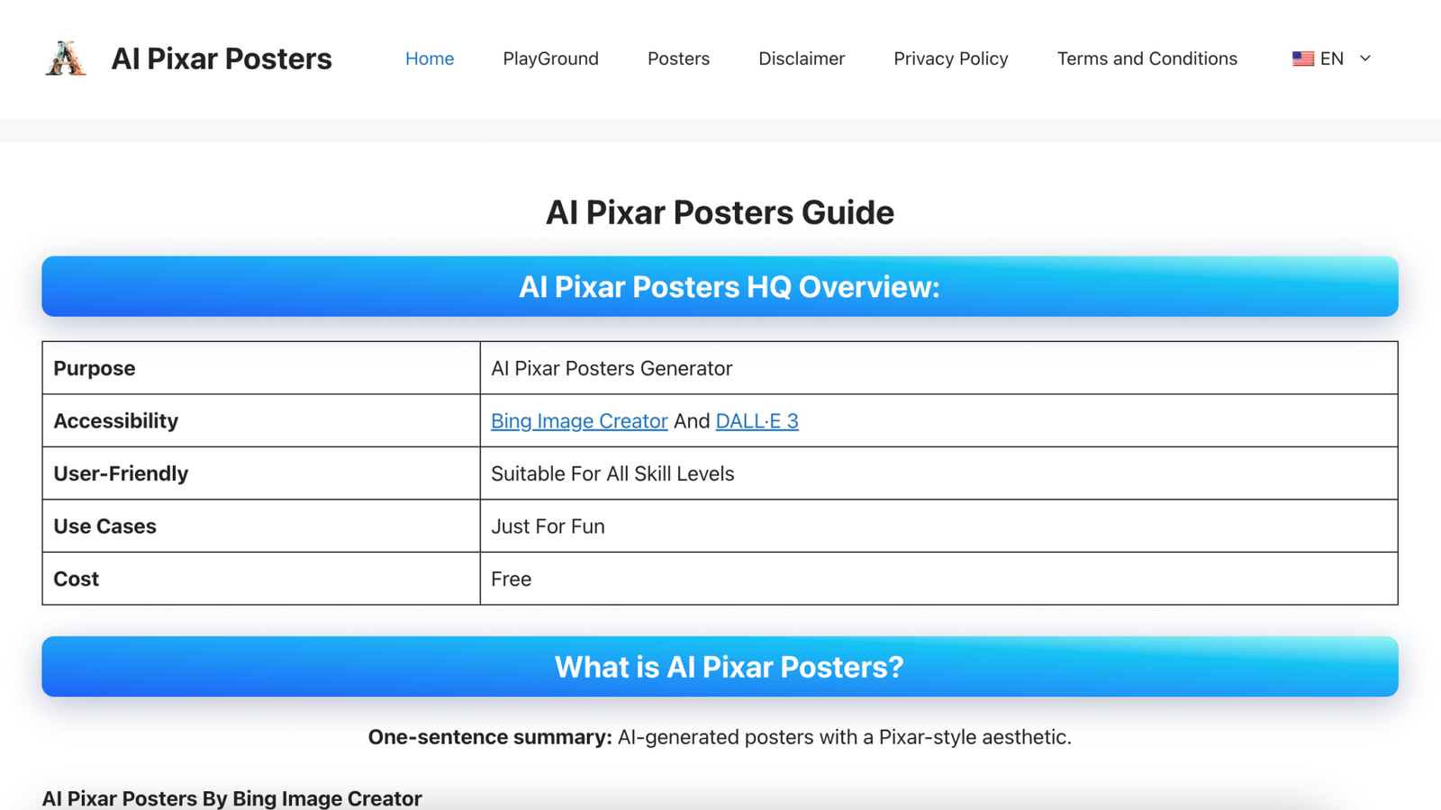 AI Pixar Poster