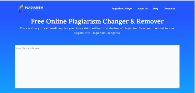 Free Online Plagiarism Changer