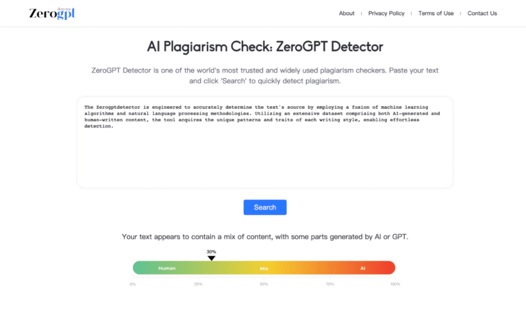 ZeroGPT Detector